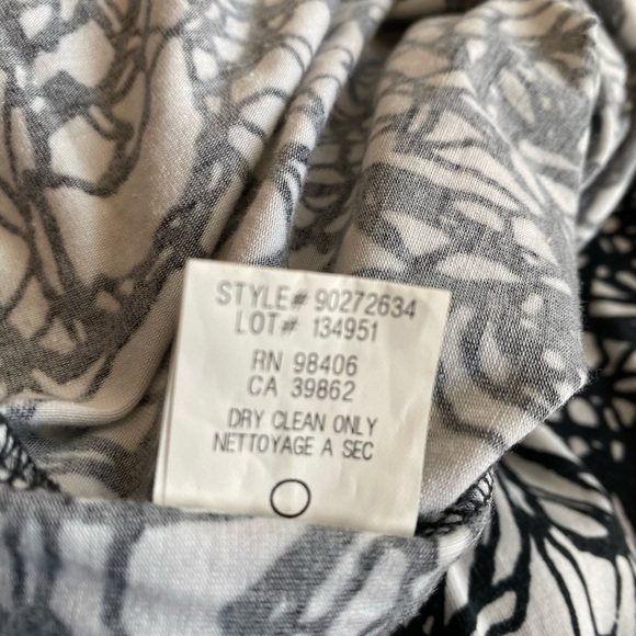 Theory Kesna Black & White Short Sleeve V-neck Stretch Midi Dress w Belt Medium - Picture 6 of 6